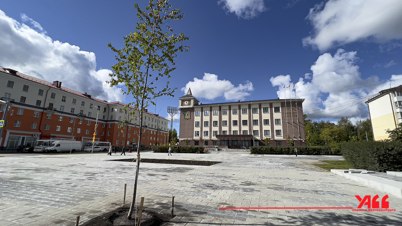 В Первоуральске на площади Победы высадили деревья